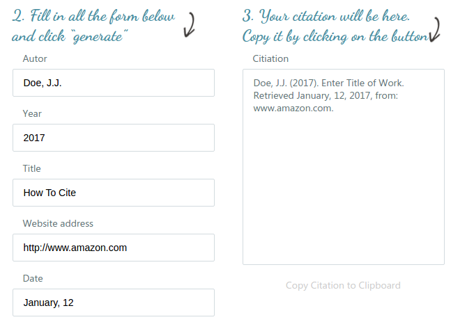 how to create website citation in APA - APA style generator